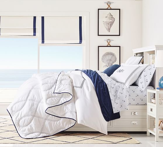 Jute Lattice Rug Navy/Ivory Pottery Barn