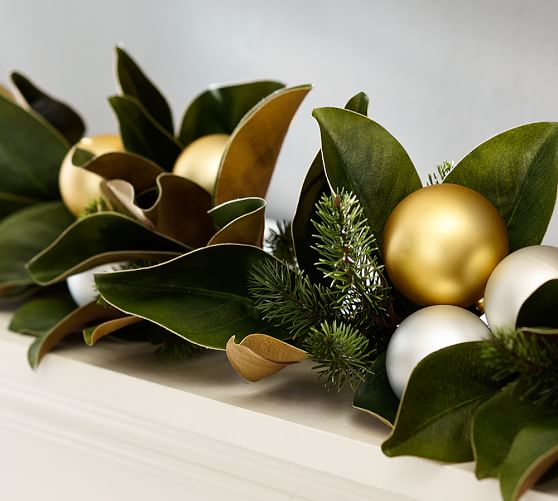 Outdoor Ornament Magnolia Wreath & Garland Gold/Silver Pottery Barn