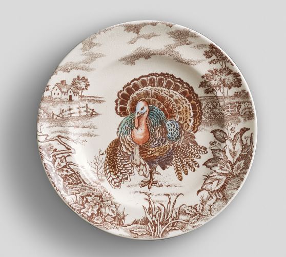 Traditional Turkey Salad Plate, Set of 4 Pottery Barn