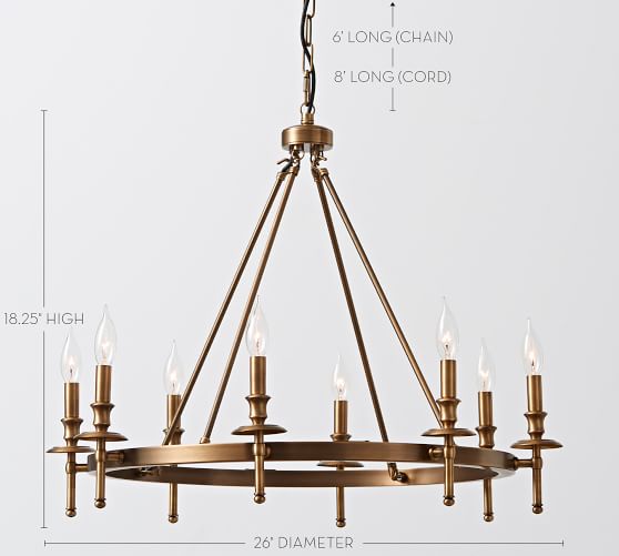 Collins Chandelier Aged Brass Pottery Barn