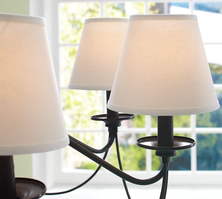 Pb Basic Linen Chandelier Shade Set Of 3 Pottery Barn