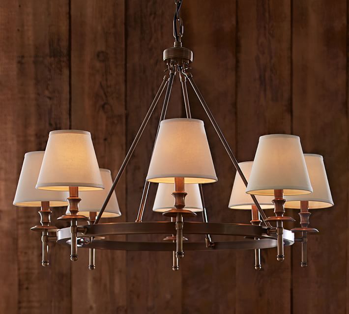 Pb Basic Linen Chandelier Shade Set Of 3 Pottery Barn