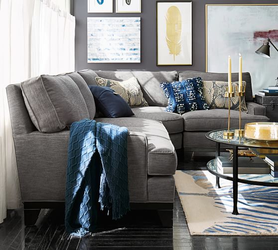 Seabury Upholstered 3Piece Sectional with Wedge Pottery Barn