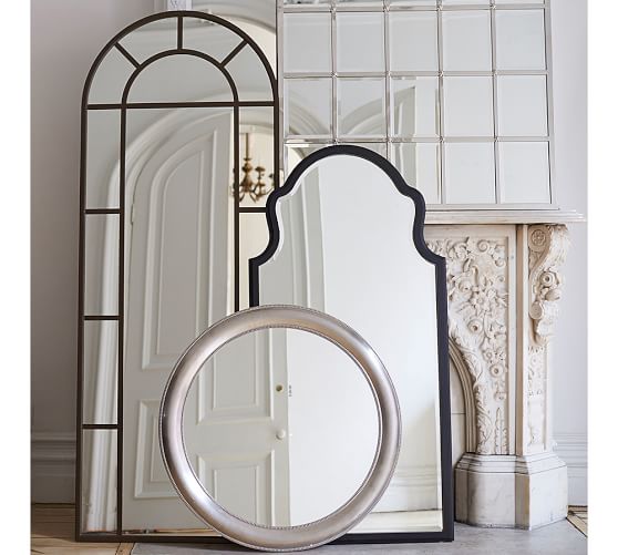 Silver Beaded Round Mirror | Pottery Barn