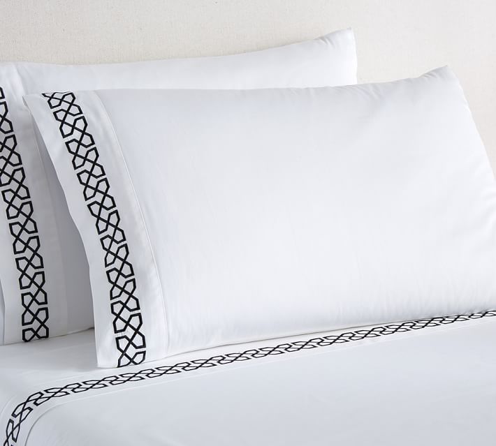 avery embroidered organic sateen sheet set pottery barn pottery barn sheets sale
