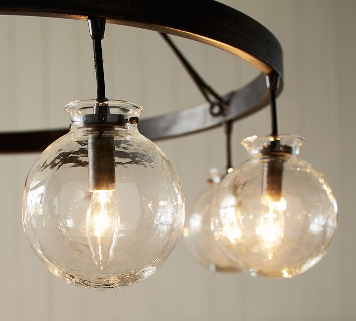 Glass Globes For Outdoor Light Fixtures Lighting Barrett Glass Globe Chandelier Pottery Barn