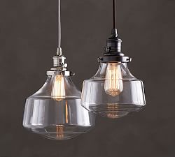 All Lighting Pottery Barn Pb Clic Pendant With Schoolhouse Gl Shade