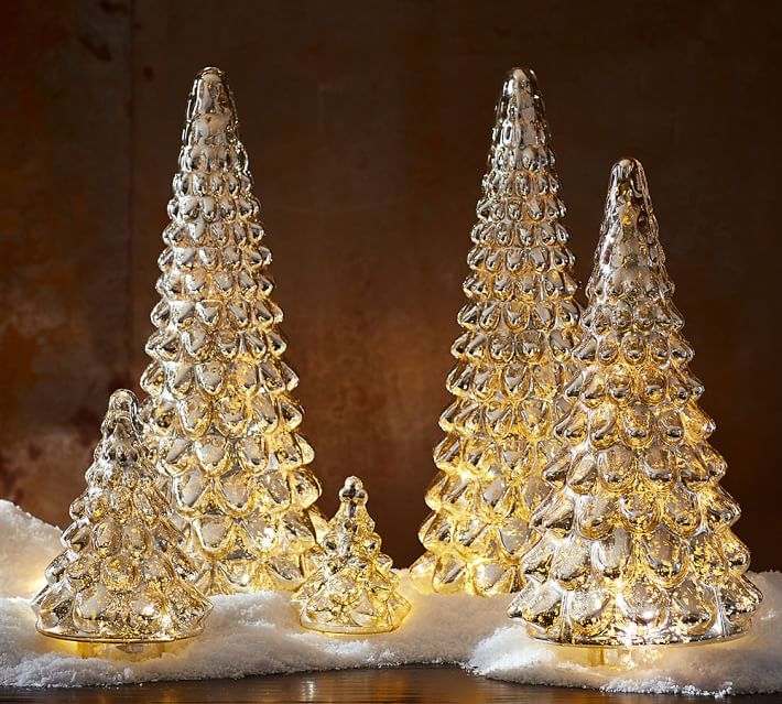 Mercury Gl Christmas Tree Large In Silver New House Designs Mercury Gl Tree Pottery Barn