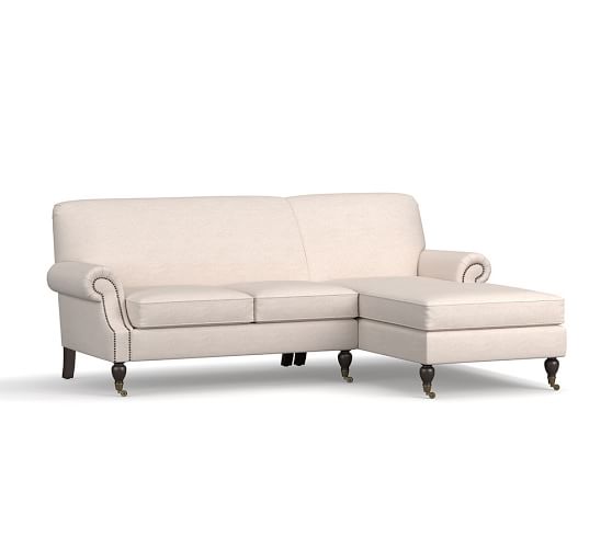 Brooklyn Upholstered Loveseat with Chaise Sectional Pottery Barn