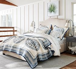 Upholstered Beds Fabric Headboards Pottery Barn Raleigh Upholstered Nailhead Curved Tall Bed