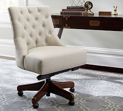 Desk Chairs Home Office Pottery Barn Hayes Tufted Swivel Desk Chair