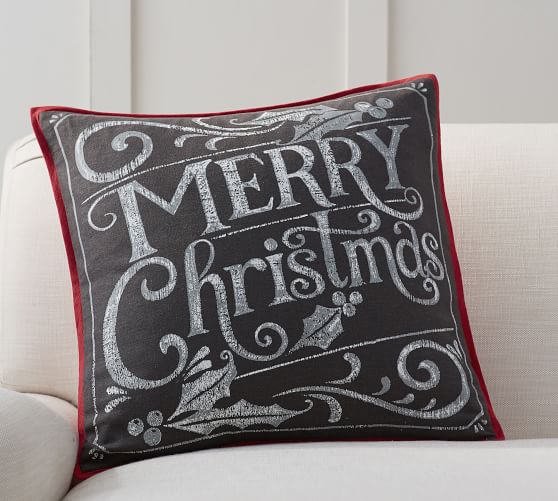 Merry Christmas Pillow Cover Pottery Barn