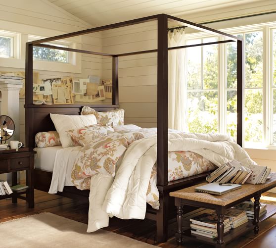 Farmhouse Canopy Bed & Chifforobe Set | Pottery Barn