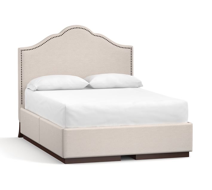 Fallon Upholstered Headboard Storage Platform Bed Pottery Barn