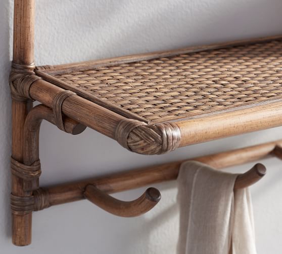 Rattan WallMount Shelves Pottery Barn