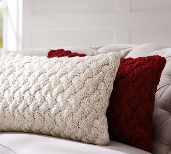 Braided Hand Knit Lumbar Pillow Pottery Barn