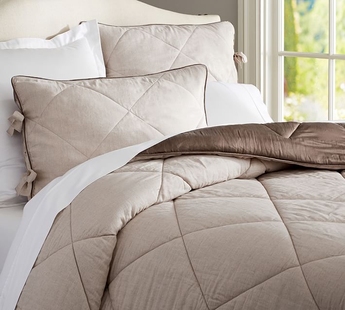 Linen Silk Comforter Sham Pottery Barn