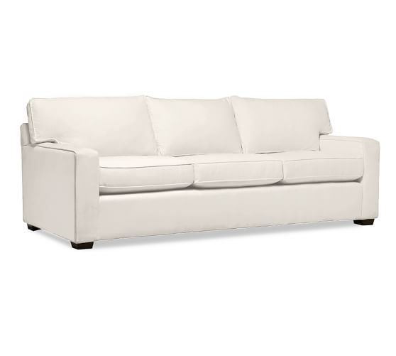 PB Square Upholstered Sleeper Sofa With Memory Foam Mattress Pottery Barn