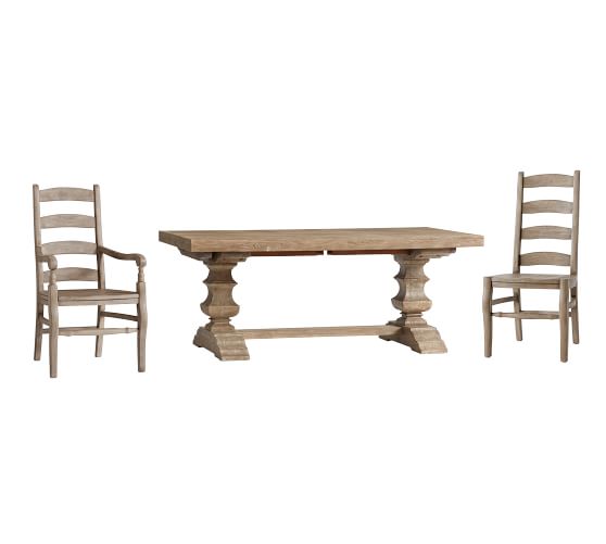 Banks Extending Dining Table & Wynn Chair Set Pottery Barn