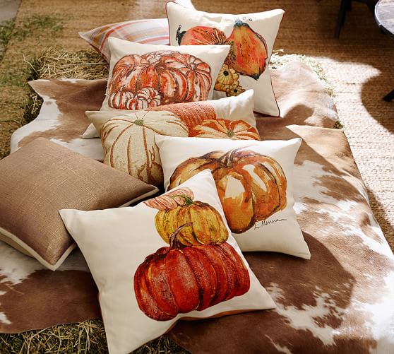 Painted Pumpkin Patch Pillow Cover Pottery Barn