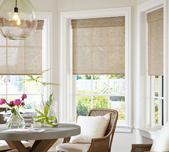 Natural Fiber Cordless Roman Shade Pottery Barn