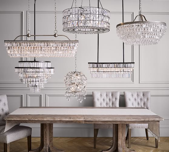 Clarissa Crystal Drop Round Chandelier Pottery Barn