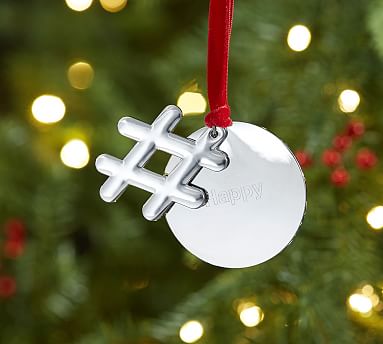  Hashtag  with Personalizable Tag Ornament Pottery Barn