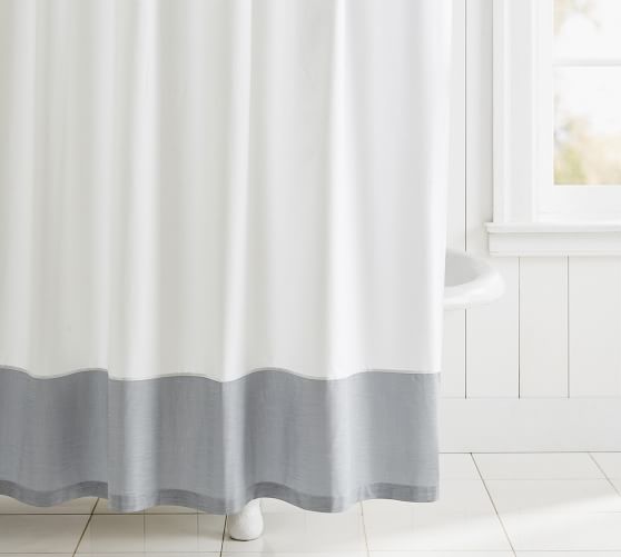 Linwood Border Shower Curtain Pottery Barn