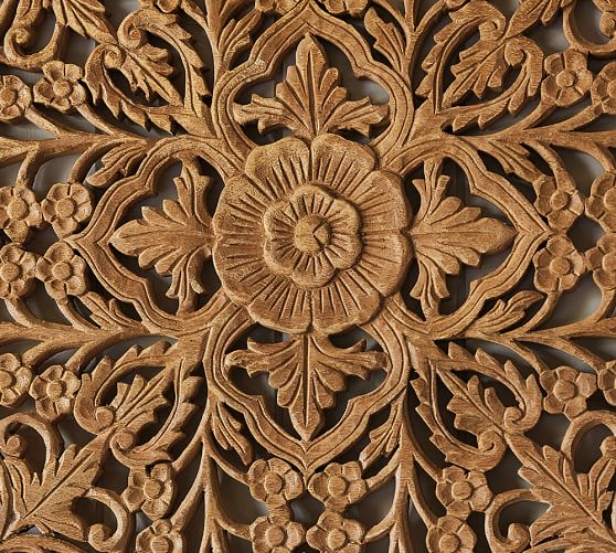 Ornate Carved Wood Panel Wall Art Set of 4 Pottery Barn