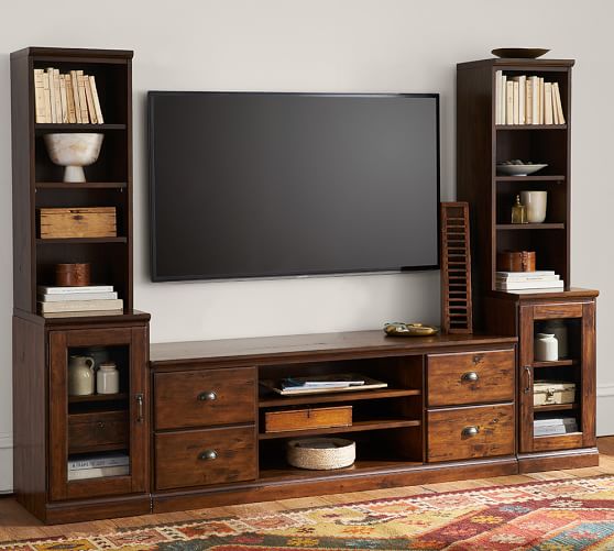 Printer's TV Stand Suite with Towers Pottery Barn