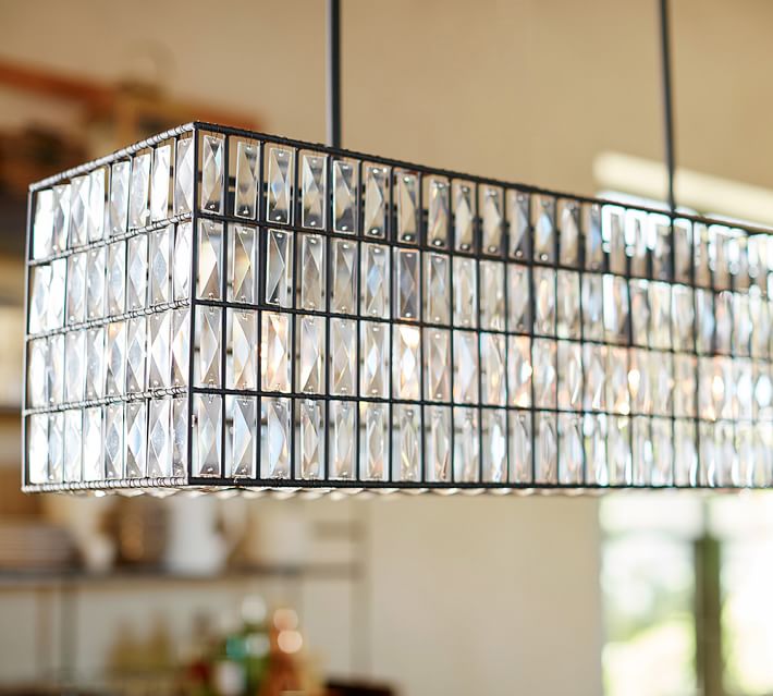 Adeline Crystal Rectangular Chandelier Pottery Barn