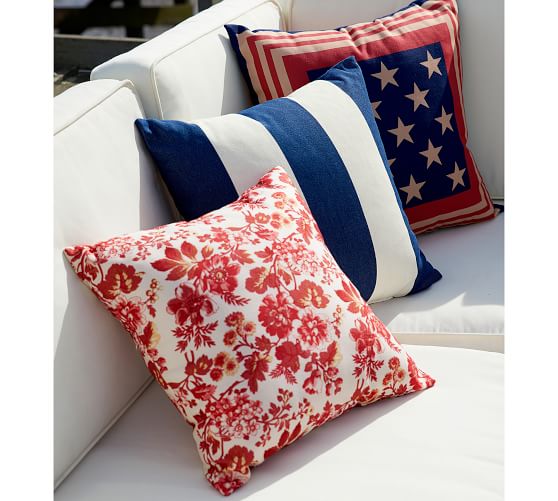 Americana Floral Indoor/Outdoor Pillow Pottery Barn