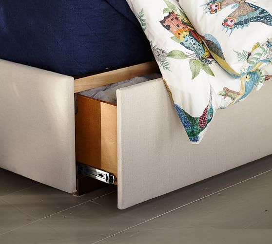Upholstered Storage Platform Bed Pottery Barn