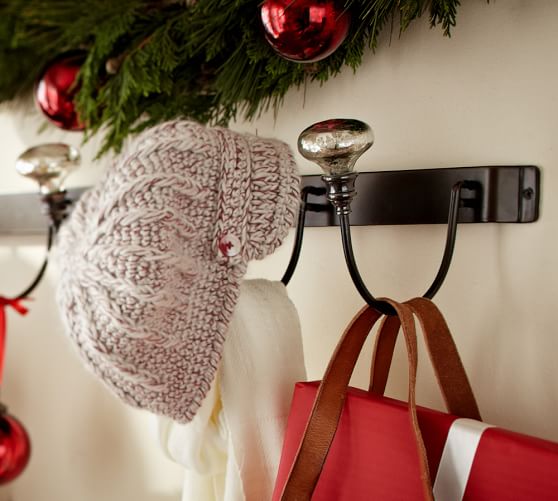 Mercury Glass Row of Hooks Pottery Barn