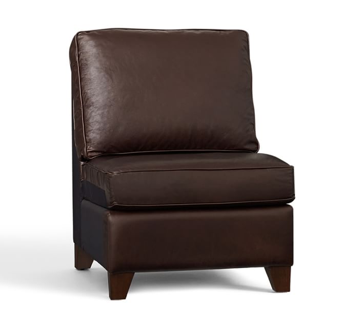 Cameron Leather Armless Chair Pottery Barn
