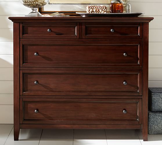 Raleigh Upholstered Camelback Tall Bed with Nailhead & Hudson Dresser