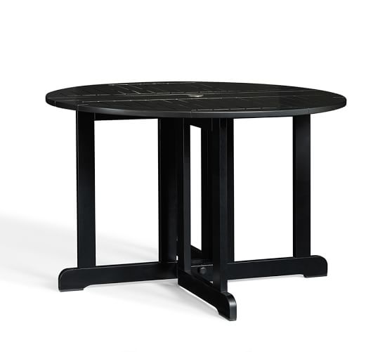 Hampstead Painted Round Drop Leaf Dining Table Chair Set Black Hampstead Painted Round Drop Leaf Dining Table Chair Set Black Pottery Barn