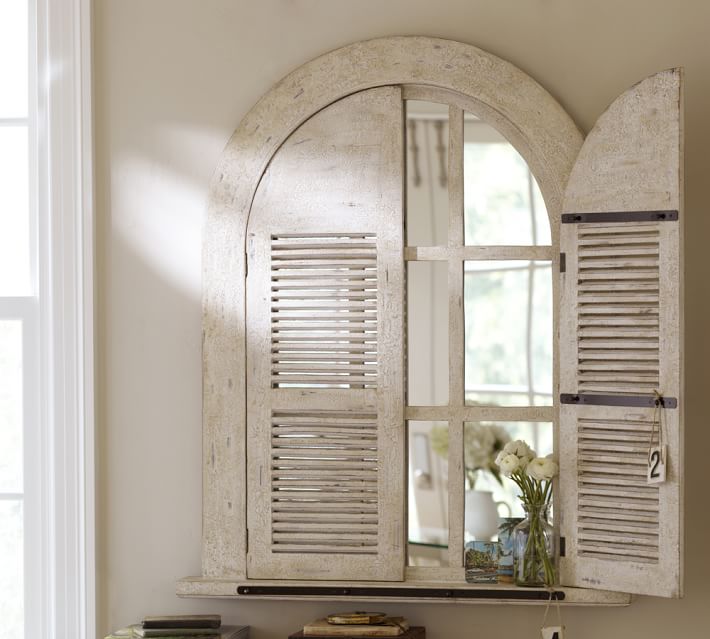Arched Door Mirror Wood Wall Pottery Barn