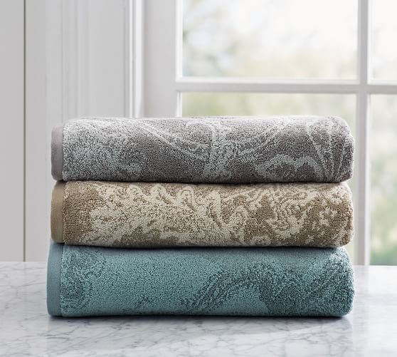 Willow Paisley Jacquard Bath Towels Pottery Barn