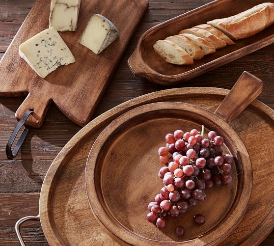 Farmhouse Wood Large Oval Bowl Pottery Barn