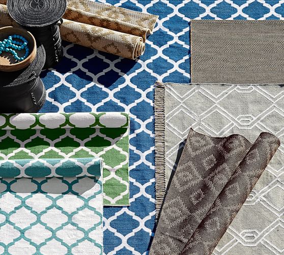 Becca Tile Reversible Indoor Outdoor Rug Blue Pottery Barn Becca Tile Reversible Indoor Outdoor Rug Blue Saved View Larger Roll Over Image To Zoom