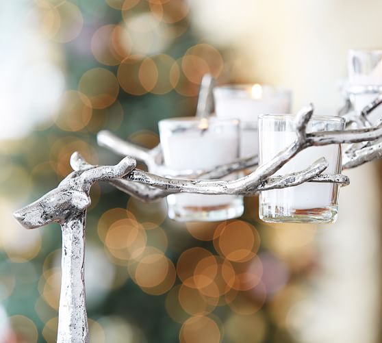 Sculpted Reindeer Votive Holder Pottery Barn