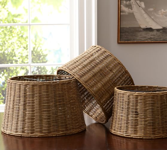 Woven Wicker Tapered Drum Lamp Shade Pottery Barn Woven Wicker Tapered Drum Lamp Shade