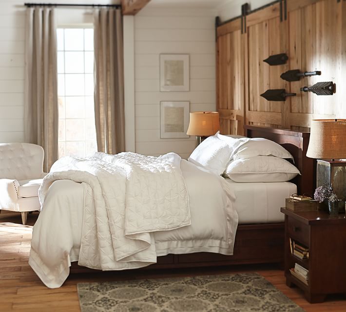 Linen With Silk Trim Duvet Cover Sham Pottery Barn