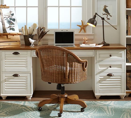 Whitney Rectangular Desk, Seadrift Pottery Barn