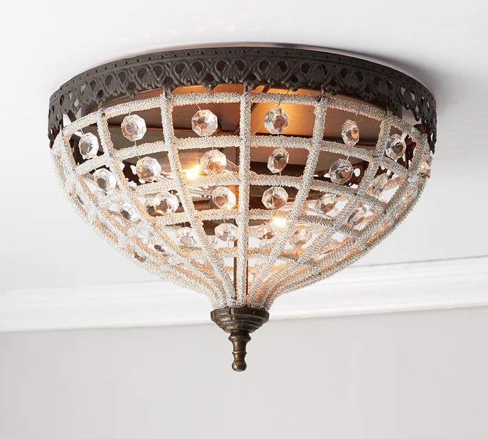 Dalila Beaded Crystal Flushmount Pottery Barn
