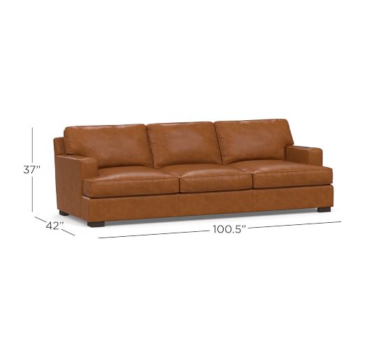 Townsend Square Arm Leather Sofa Pottery Barn
