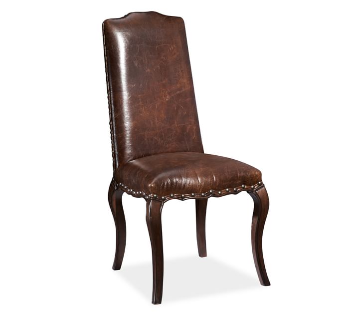 Calais Leather Dining Side Chair Pottery Barn