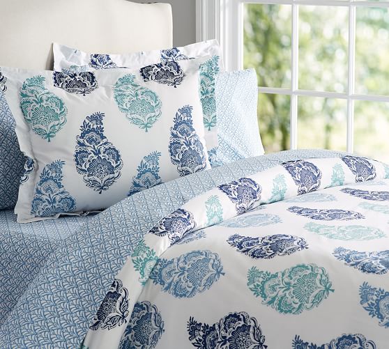 Mimi Paisley Organic Bedding Ensemble Pottery Barn