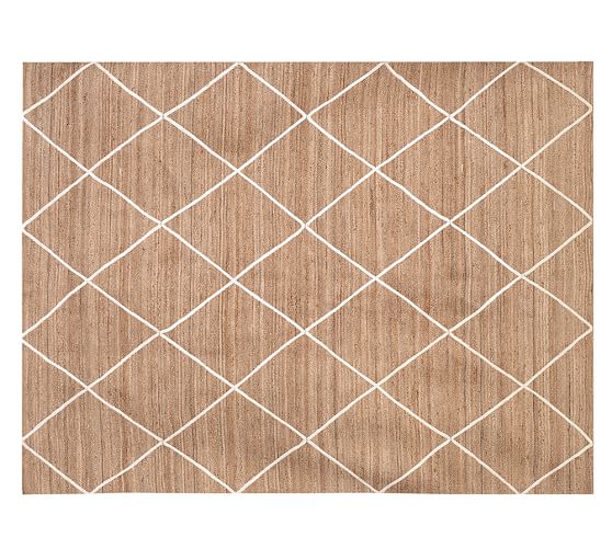 Jute Lattice Rug Flax/Ivory Pottery Barn